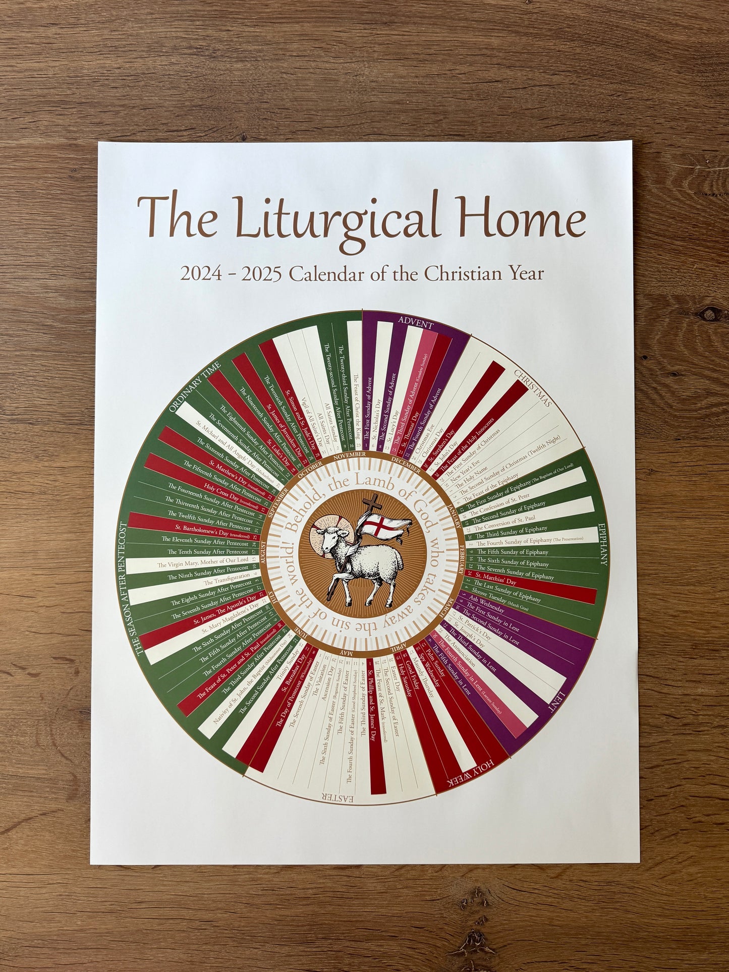 The Liturgical Home Liturgical Calendar for 2024-2025